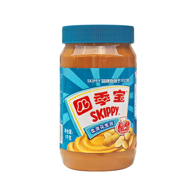 四季宝 柔滑花生酱1kg*6瓶整箱装西餐面包点蘸拌面调酱砂锅粥配方