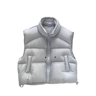 韩系2025新款秋冬90白鸭绒羽绒马甲女短款宽松小个子背心马夹外穿