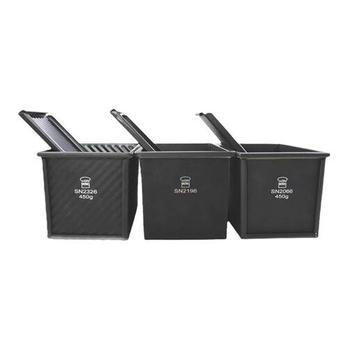 三能黑色低糖450g生吐司模具250g土司盒900g烘焙家用不沾面包模