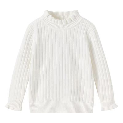 尼多熊女童半高领打底毛衣秋冬白