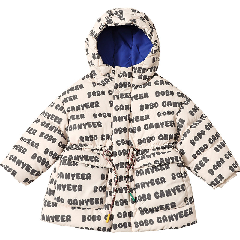 中长款加厚女童羽绒服中小童