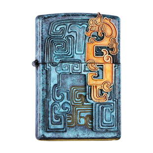 zippo正品打火机 青铜时代虎符令牌复古贴章防风煤油送男朋友礼物