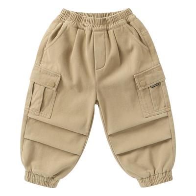 右欧男童女童加绒加厚工装裤