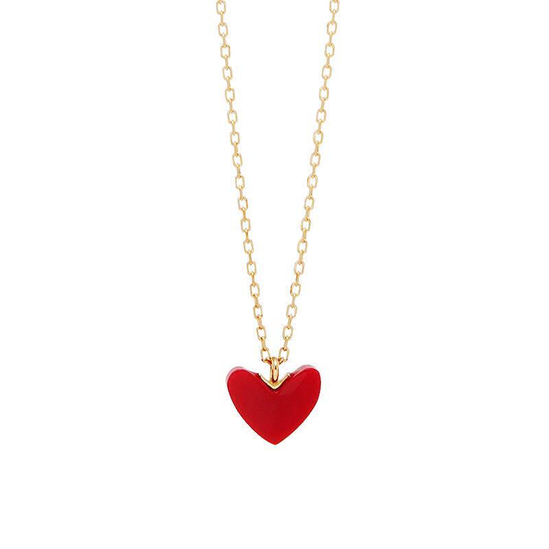 AHKAH官方旗舰店 红心系列 thiran heart 18K黄金项链