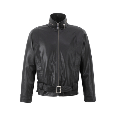 AzureLisseur未蓝黑色立领皮衣