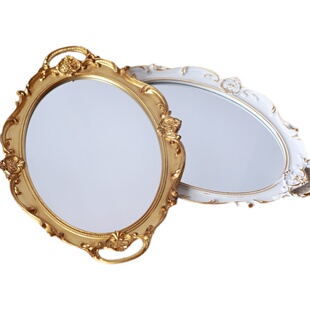 影楼婚纱照摄影道具外景旅拍欧式复古英伦风拍摄摆件镜子蕾丝桌布