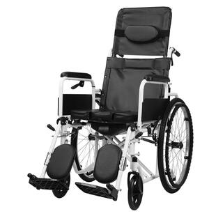 【国家补贴】芝卫手动轮椅车瘫痪老人专用坐便高靠背可躺折叠轻便
