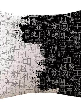 新款百家姓个性定制汉字布料抱枕