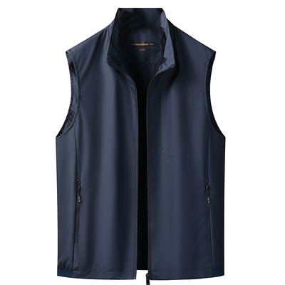 2026春季中年薄款立领马甲外套男