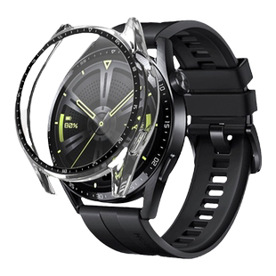 适用华为GT6/5/4保护套GT3PRO智能手表保护壳新款钢化膜gt3表壳46mm42男女款表盘保护膜全包壳膜一体超薄防摔