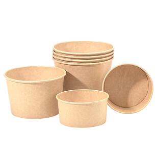 一次性纸碗100只泡面碗家用火锅餐盒饭盒带盖打包盒商用碗筷套餐