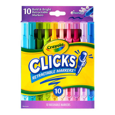 绘儿乐Crayola10色按动绘画笔马卡龙色学生美术画画专用水彩笔