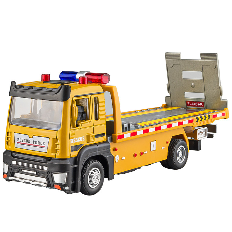 合金拖车玩具平板救援车