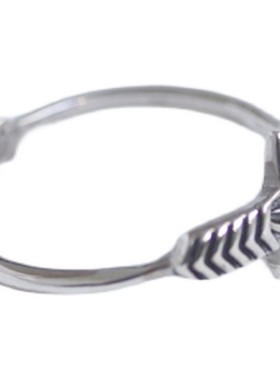 一休手工制作纯银五角星女生尾戒