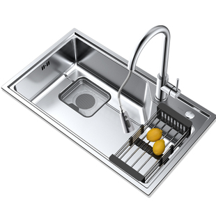 日丰水槽洗菜盆304不锈钢厨房大单槽压纹集优洗碗槽家用水池水槽