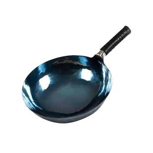 章丘手工铁锅炒锅家用炒菜锅老式纯正锻打一体不粘锅木锅盖无涂层