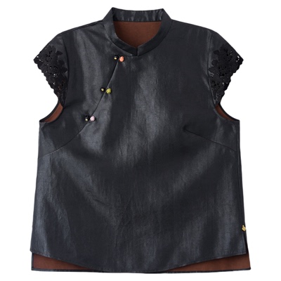 宫小妍香云纱斜襟新中式上衣