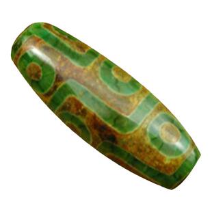 绿玛瑙三眼九眼天珠 diy手工复古天然原石玛瑙天珠项链配件散珠子