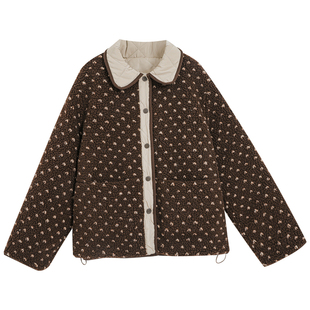 大码2025新款冬季加厚波点两面穿棉服外套胖mm巨好看夹棉洋气棉衣