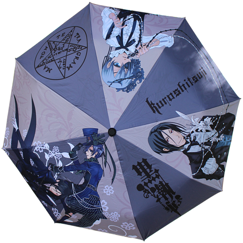 黑执事晴雨两用伞 塞巴斯夏尔32384黑胶遮阳伞二次元动漫周边雨伞