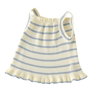 女童吊带背心2026春夏婴儿针织叠穿毛衣马甲女宝宝洋气无袖背心裙