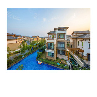 英德宝墩湖湖山温泉度假村酒店别墅1晚数公里亲水泳道+温泉