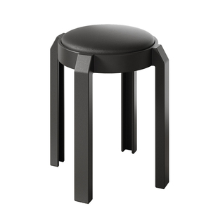 凳子可叠放餐桌备用椅子轻奢高级感家用简约现代加厚塑料软包圆凳