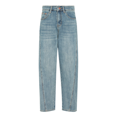 女士不对称显瘦小脚牛仔裤