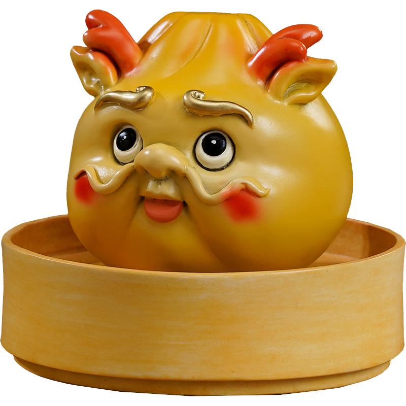 蒸蒸日上黄铜小笼包摆件
