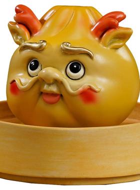 蒸蒸日上黄铜小笼包摆件