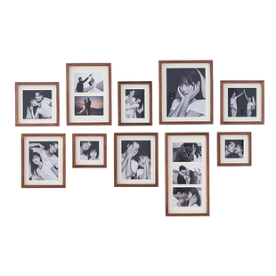 木可思照片墙客厅沙发背景大尺寸实木相框挂墙组合画框装饰全家福