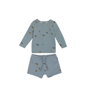 2021KS同款樱桃柠檬花连体泳衣儿童泳裤沙滩泳装