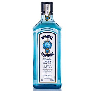 孟买金酒（Bombay）洋酒 孟买蓝宝石金酒 750ml 原装进口鸡尾酒