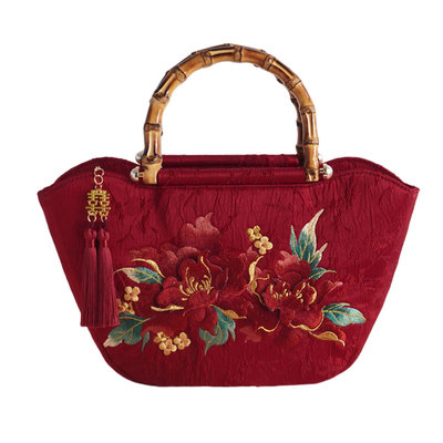 复古中国风刺绣手提包