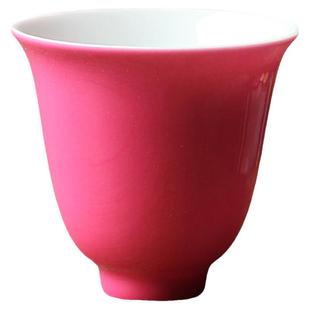 景德镇陶瓷茶杯茶具单杯主人杯品茗杯胭脂水釉茶杯特价胭脂红茶杯