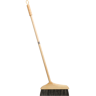 素娘猪毛木质木柄扫把扫除单个扫帚家用鬃毛簸箕套装组合扫地笤帚