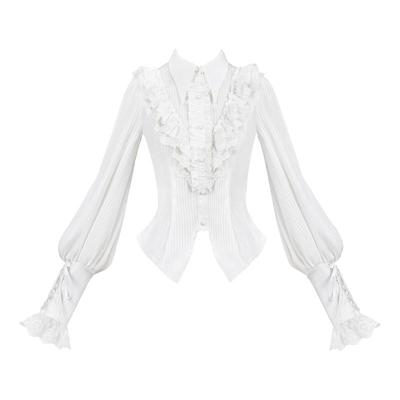 【夏洛特】withpuji原创设计复古哥特灯笼袖翻领衬衫lolita内搭