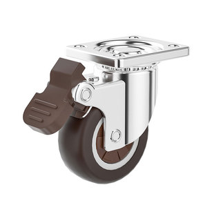 万向轮超静音1寸定向轮高承重脚轮万向滑轮橡胶轮1.5寸平底轮滚轮