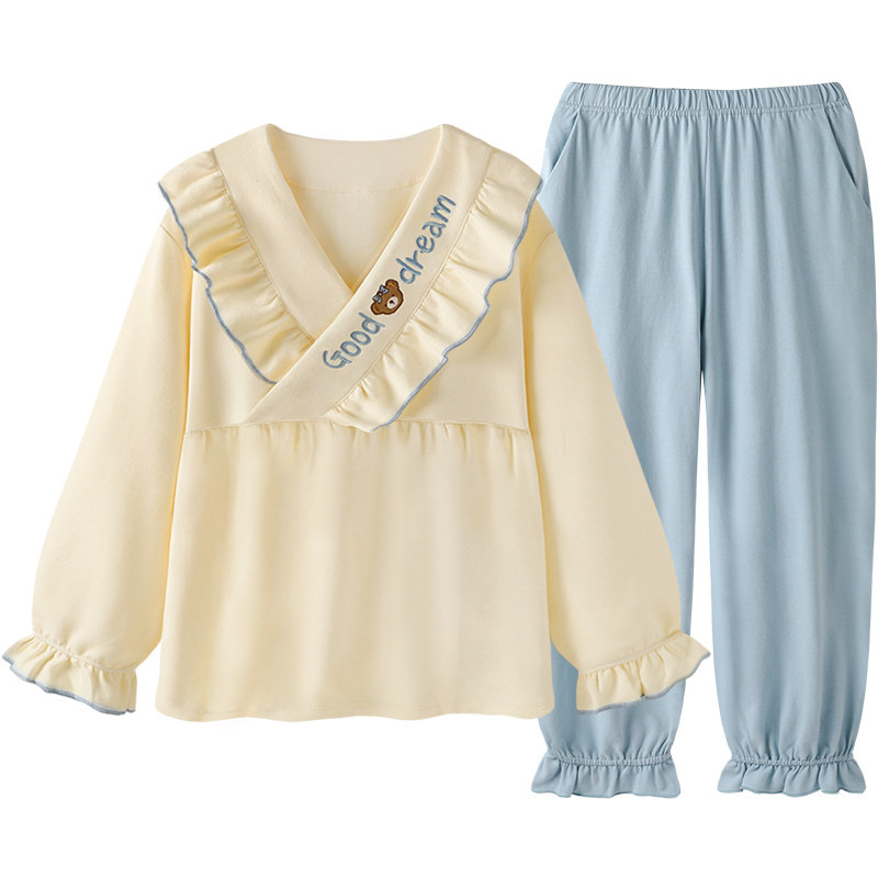 【设计师款】睡衣女春秋长袖纯棉两件套2022年新款和风家居服套装