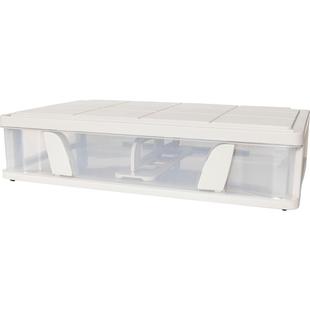 床底收纳盒塑料扁平抽屉式整理箱带滑轮床底下衣物收纳模具箱神器