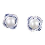 老银匠单颗淡水珍珠耳钉女款纯银耳饰简约情人节礼物s925银耳钉女