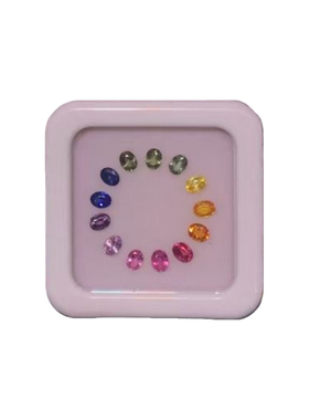 蛋形实验室培育彩虹渐变配石裸石 耐高温 首饰手链戒指蜡镶