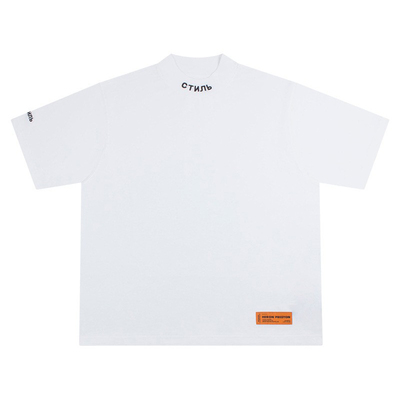 过验仙鹤高领刺绣短袖情侣打底衫