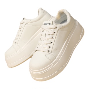 F21爆款加绒厚底小白鞋女2026新款秋冬增高百搭小个子休闲板鞋子