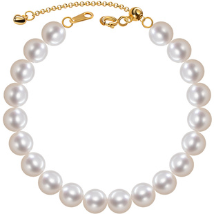 南珠宫925银淡水珍珠手链强光白正品简约通勤送女友C-S066SD-J