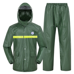 新款牛筋分体套装户外工程农渔业不渗水耐用雨衣雨裤软面料刮不破