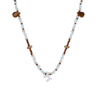 新中式木马串珠项链女小众高级感甜酷锁骨链吊坠复古链子配饰夏天