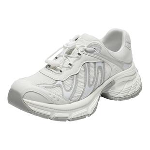 百丽老爹鞋增高一脚蹬女鞋新款厚底免系鞋带运动休闲鞋子E3K1DCM5