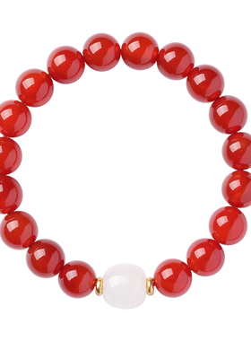 红玛瑙水晶本命年情侣手链