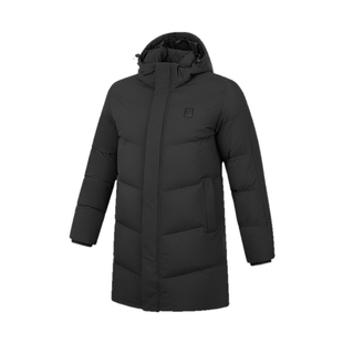 乔丹防泼水中长款羽绒服男士冬季新款商场同款抗静电可拆卸帽防风